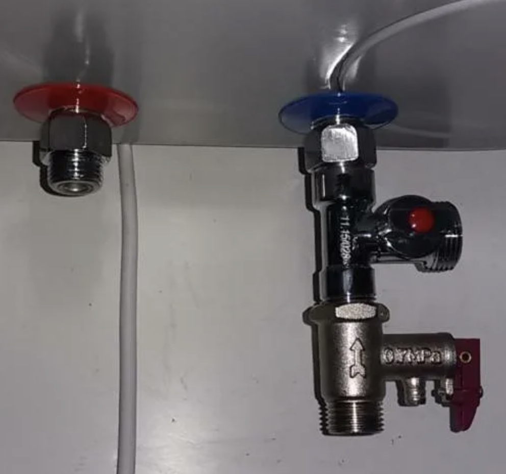 Установка предохранительного клапана водонагревателя